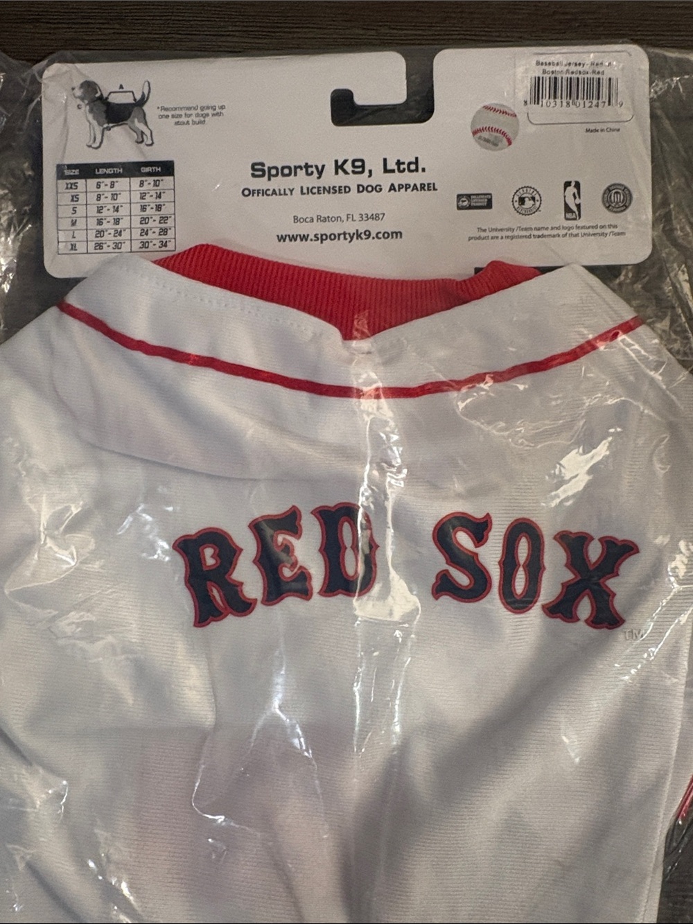 NWT [Sporty K9] Boston Red Sox MLB Baseball Dog Jersey White/Red S M L - Picture 11 of 11